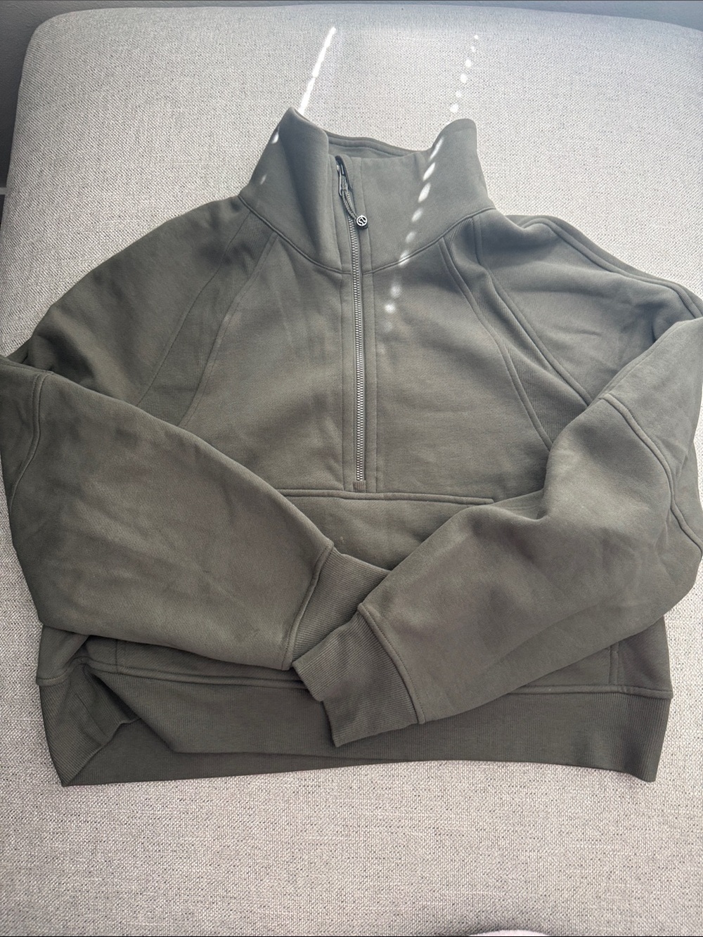 lululemon athletica Olive Green Half-Zip Scuba Jacket
